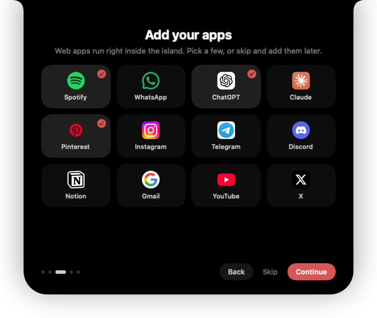The welcome tour: add your apps